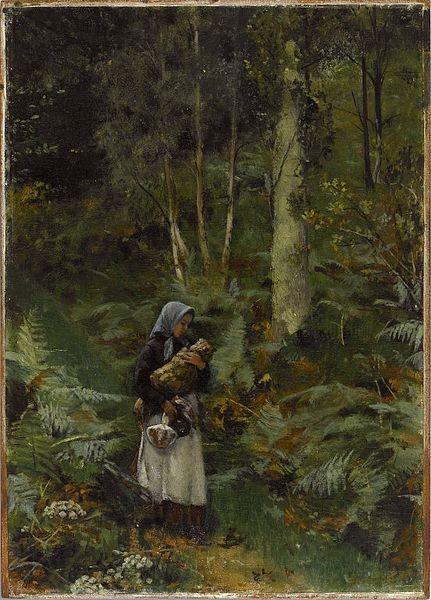 Laura Theresa Alma-Tadema With a Babe in the Woods Spain oil painting art